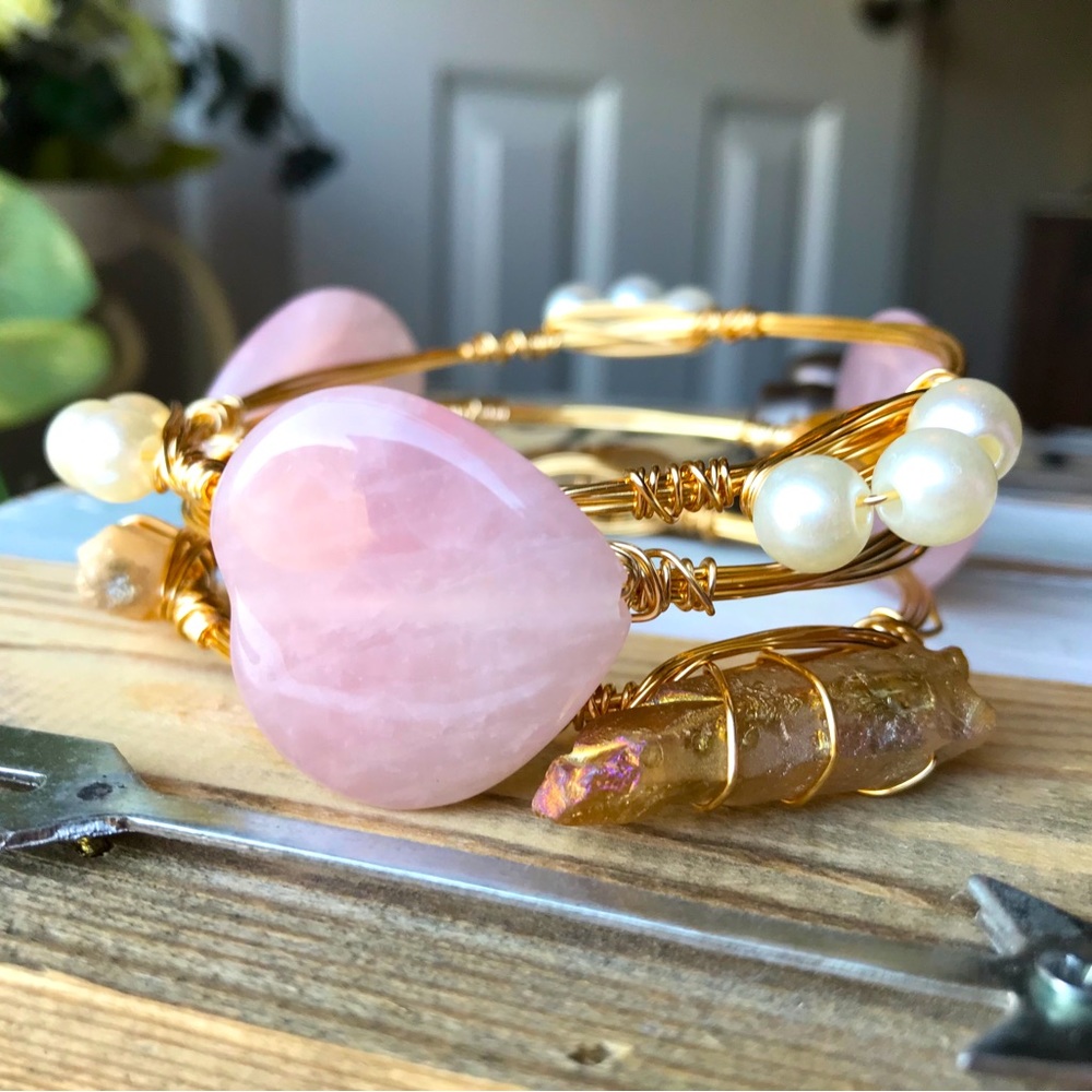 NEW Handmade Wire Wrapped Bangle Bracelets (SET)